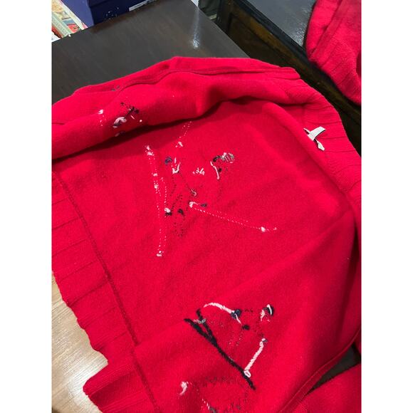 David Brooks red 100 percent wool sweater - Picture 12 of 13